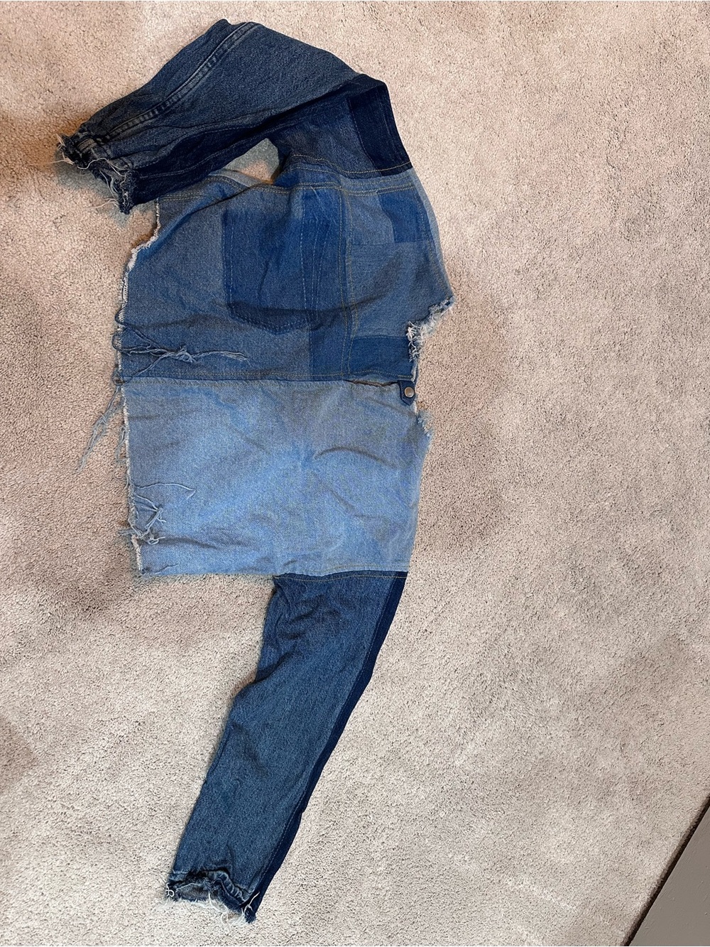 ASOS Patchwork Denim Crop Top - Picture 2 of 2